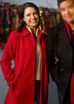 The Christmas Spark Ali Cobrin Red Wool Coat