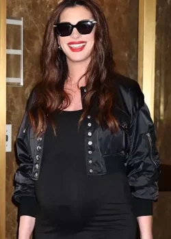 Verity 2026 Promo Anne Hathaway Black Cropped Jacket