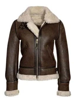 Women B3 Shearling Brown Leather Jacket